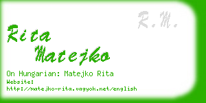 rita matejko business card